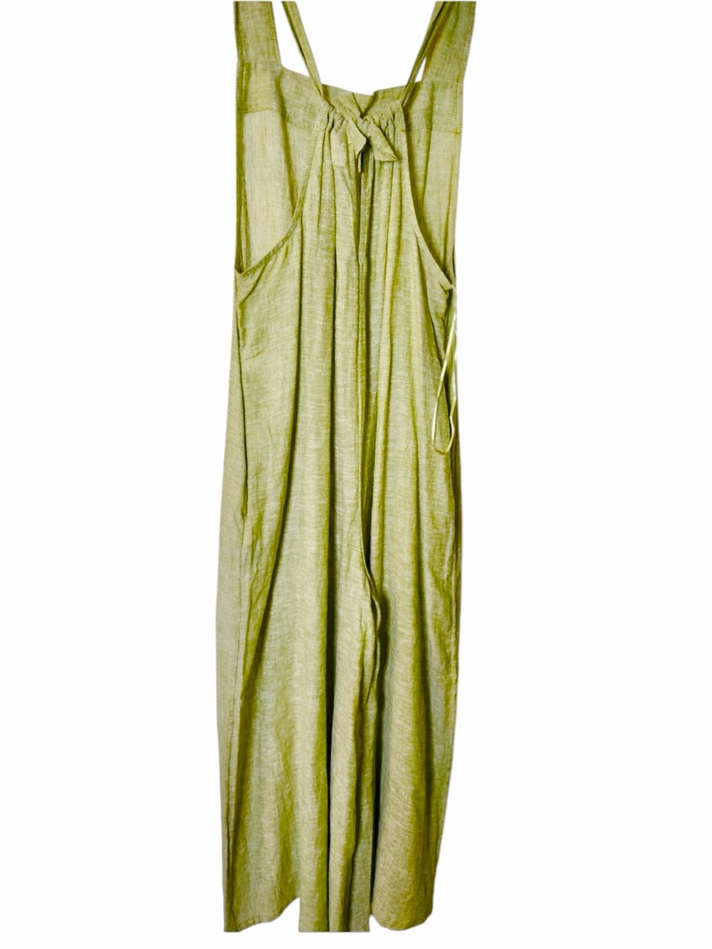 Haute Hippie Linen-Blend Wide-Leg Apron Style Jumpsuit Romper Light Green Sz M - Picture 4 of 11